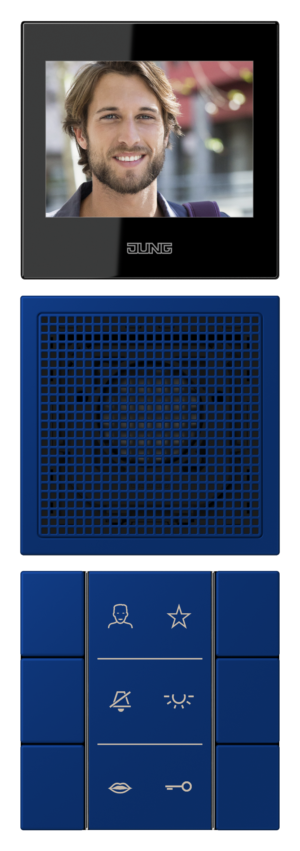 JUNG Video-Innenstation 2Draht AP 70mm SI VI LC 627 261 bl TüröffnAutom