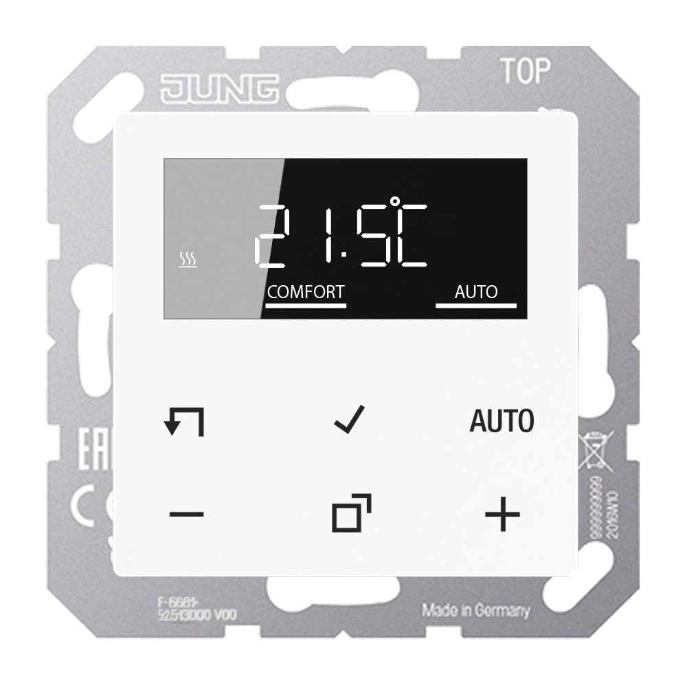 JUNG Raumthermostat 230V 16A Schließer AS/A TR D A 1790 WW IP20 m.Display