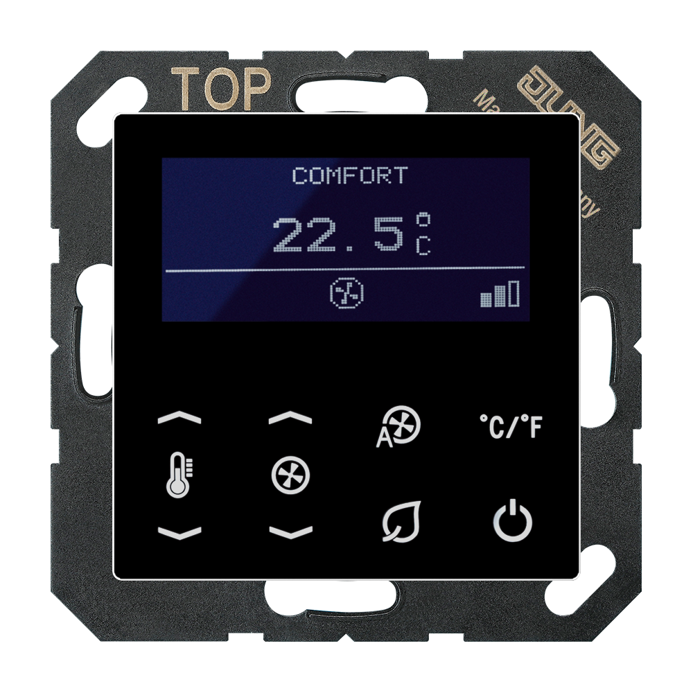 JUNG Raumthermostat 230V 3A IP20 A TRD 523028 SW m.Display
