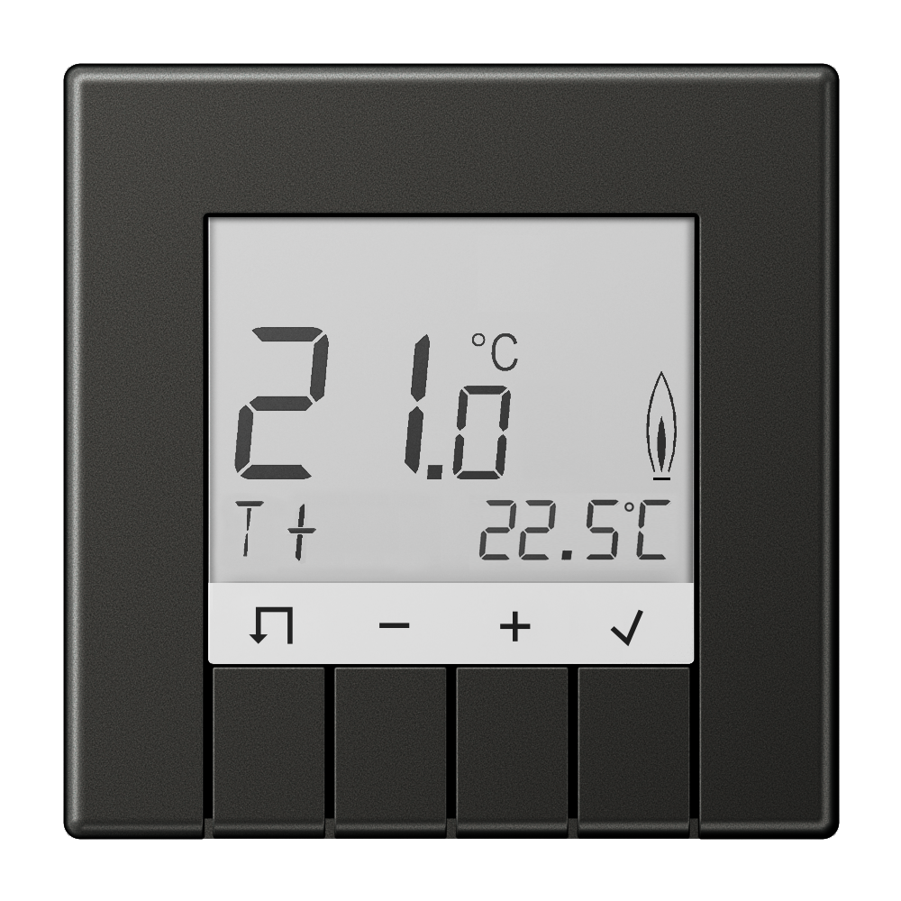 JUNG Raumthermostat 230V 10A Schließer Aluminium TR D AL 231 AN IP30 Bimetall