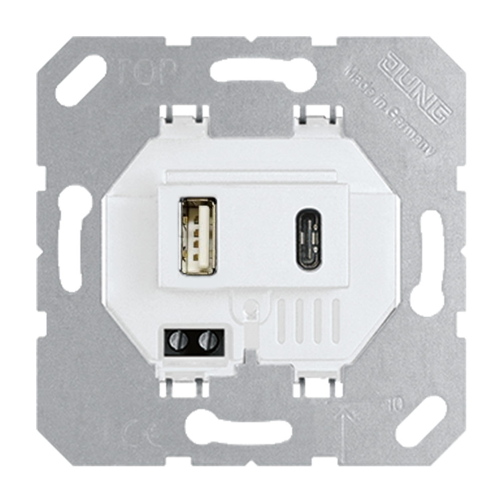JUNG USB-Spannungsversorgung 1USB-A UP all USB 15 CA WW 1USB-C 3000mA ws 5V
