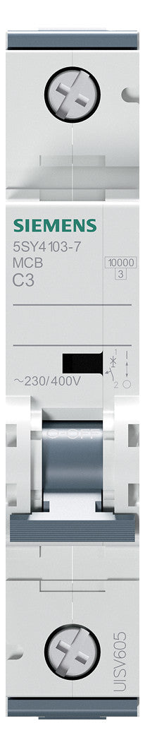 SIEMENS Leitungsschutzschalter UC C 3A 5SY4103-7 1p 400V 1TE 50Hz IP20