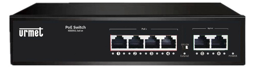URMET Tischswitch 802.3 af (PoE) 2x1Gbps SWI 3000/401 4x10/100Mbps 2weitere