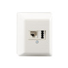 RUTENBECK Kombidose Cat3 AP RJ12/TAE rws IAE/UAE 8(6)-TAE 6 F+N Ap rw schräg