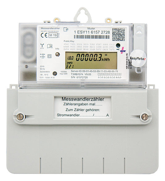 NZR Messwandlerzähler B 1A elektr digi T3M 1(6)A,3x230/400V,DS-Zähler,MID, geei
