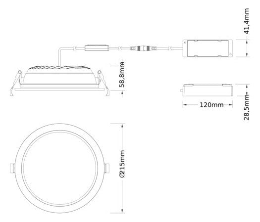 LEDVANCE LED-Einbaustrahler 20-30W EVG DL CMFT D200 P 30W MS 940 OP WT 1LED ws