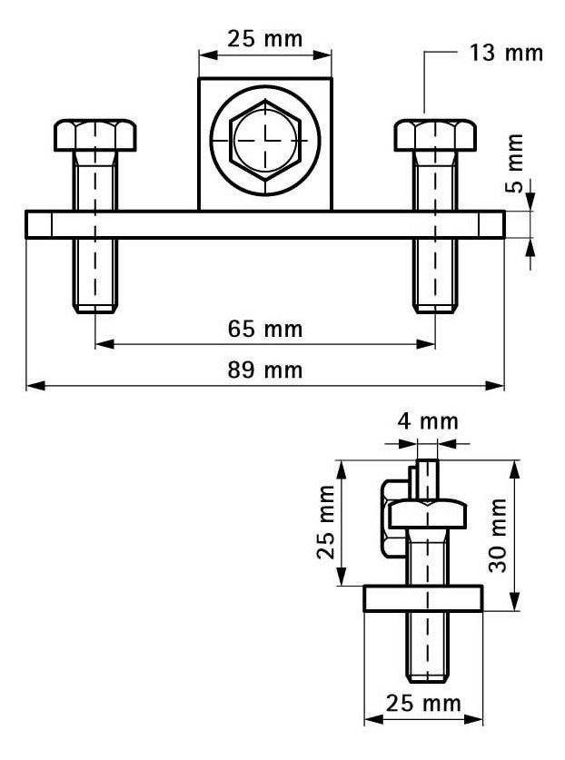 Walraven Klemmflansch ev 25x89x30 - für RapidRail | 6613820