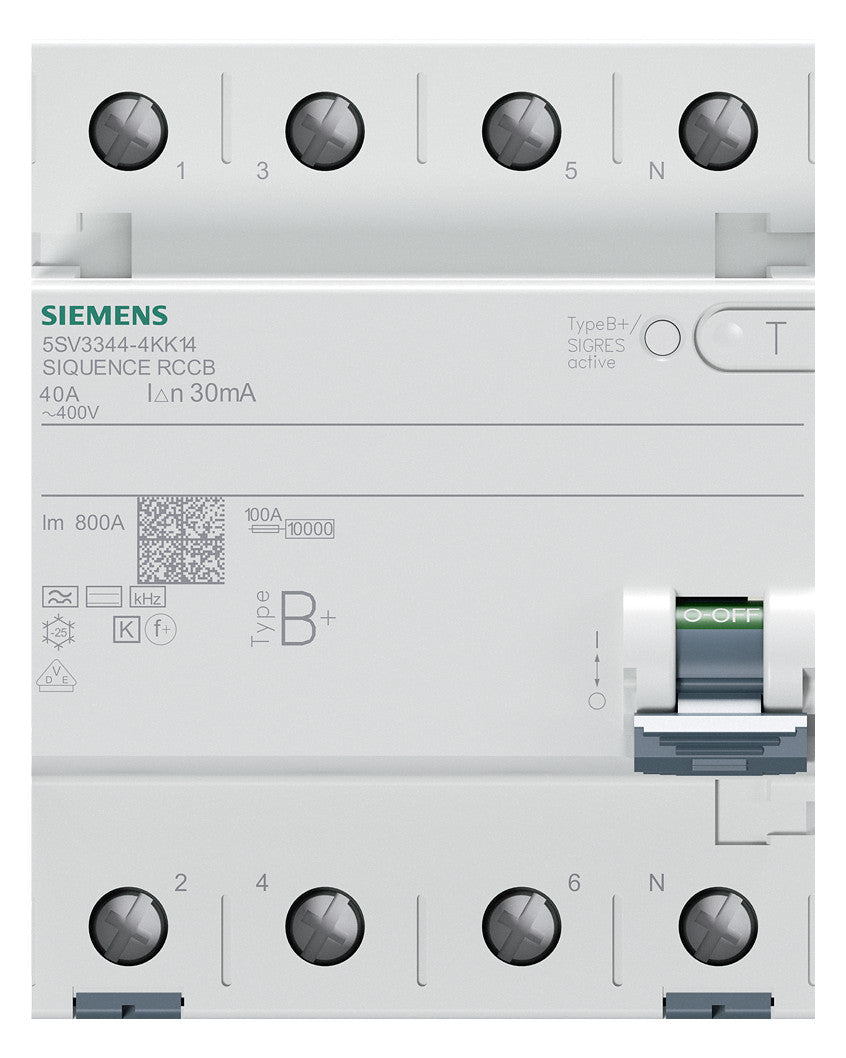 SIEMENS FI-Schutzschalter B+ 4p 440V 40A 5SV3344-4KK14 0,03A 4TE REG 10kA