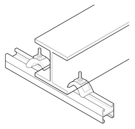 WALRAVEN Trägerklemmset Strut 41x21D fverz. 41x110x400 bis Flanschstärke 35mm