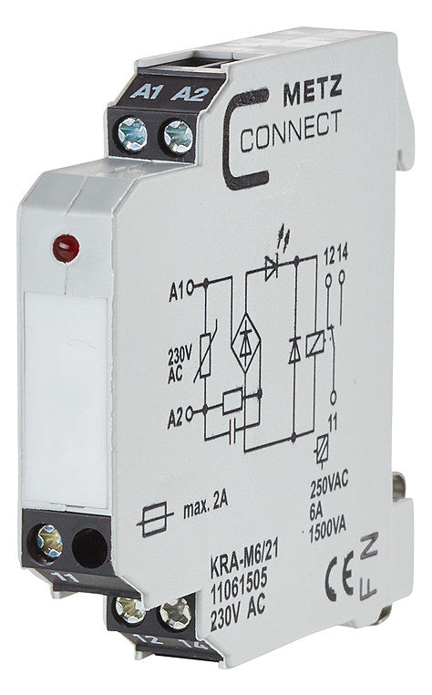 METZ CONNECT Schaltrelais 230V/AC 2W 11061505 IP20 11,2x60x60mm Schraub