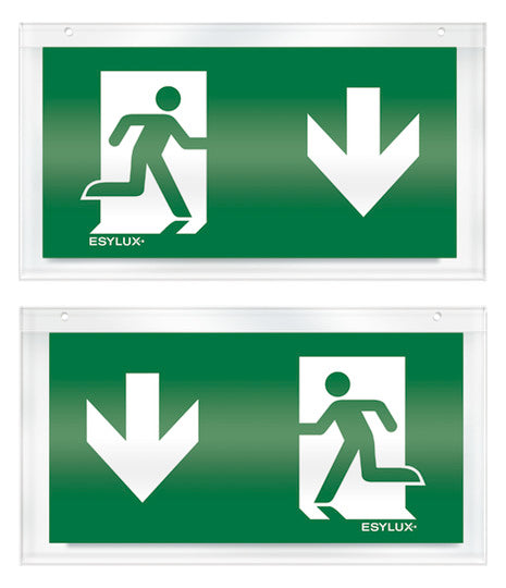 ESYLUX Piktogramm Ausgang dpls SLX 24 DISPLAY SYMBOL 2-SIDE DOWN Acrylg