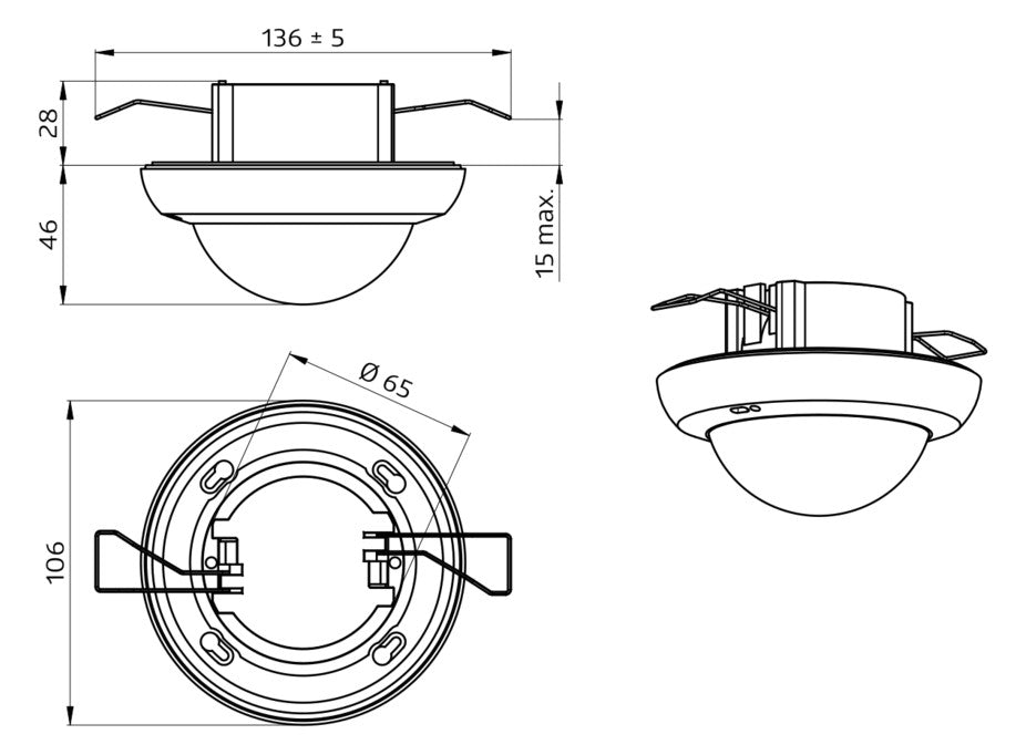 BEG Multisensor-Bus DALI Einb v0-360° ws PD4N-DALI-LINK 360° 2,5m