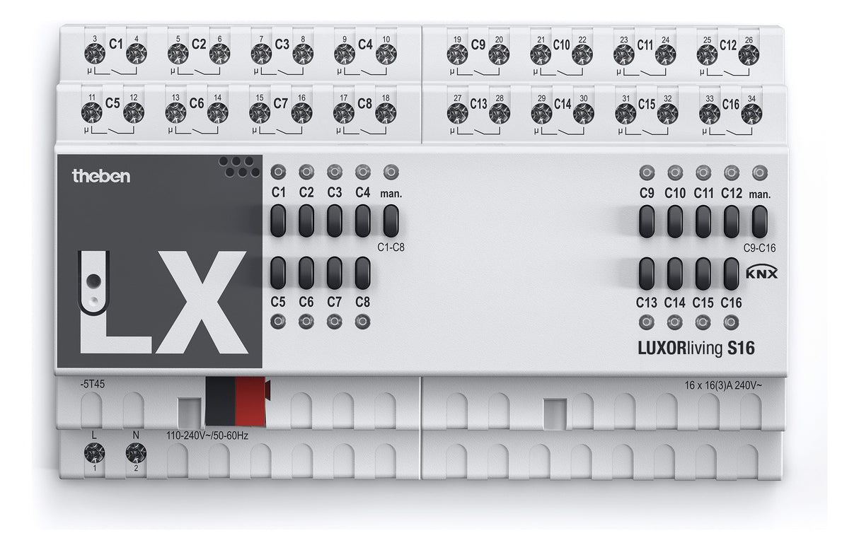 THEBEN Schaltaktor KNX REG 8TE 16f 16A LUXORliving S16 2000W 110-230V