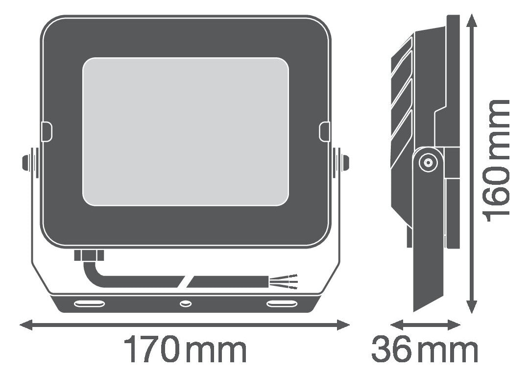 LEDVANCE LED-Anbaustrahler 50W Konv 1LED FL COMP V 50W 865 SYM 100 BK sw 6500K