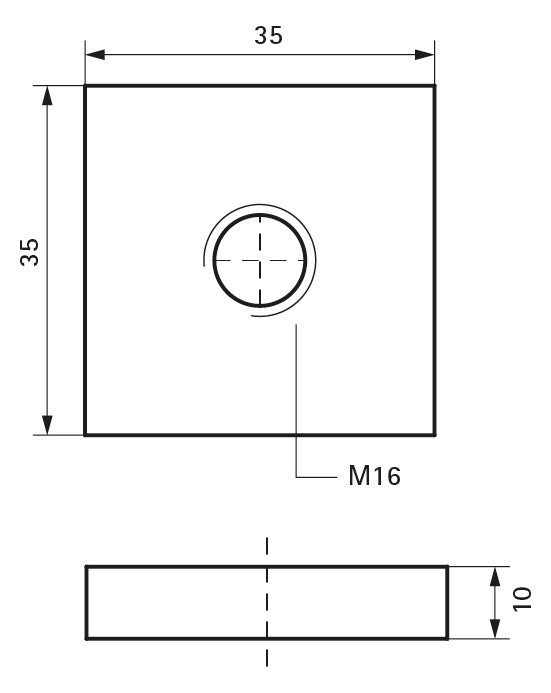 Walraven Vierkantschiebemutter Strut M16 35x35x10 BUP | 65178016