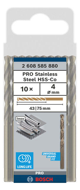BOSCH-EW Metallbohrer 4mm 43/4mm Edst 2608585880 zyl.Steckachse