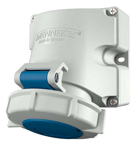 MENNEKES CEE-Steckdose 3p 16A 6h 230V/bl 9105 IP67 AP schraubl.Kl Kst