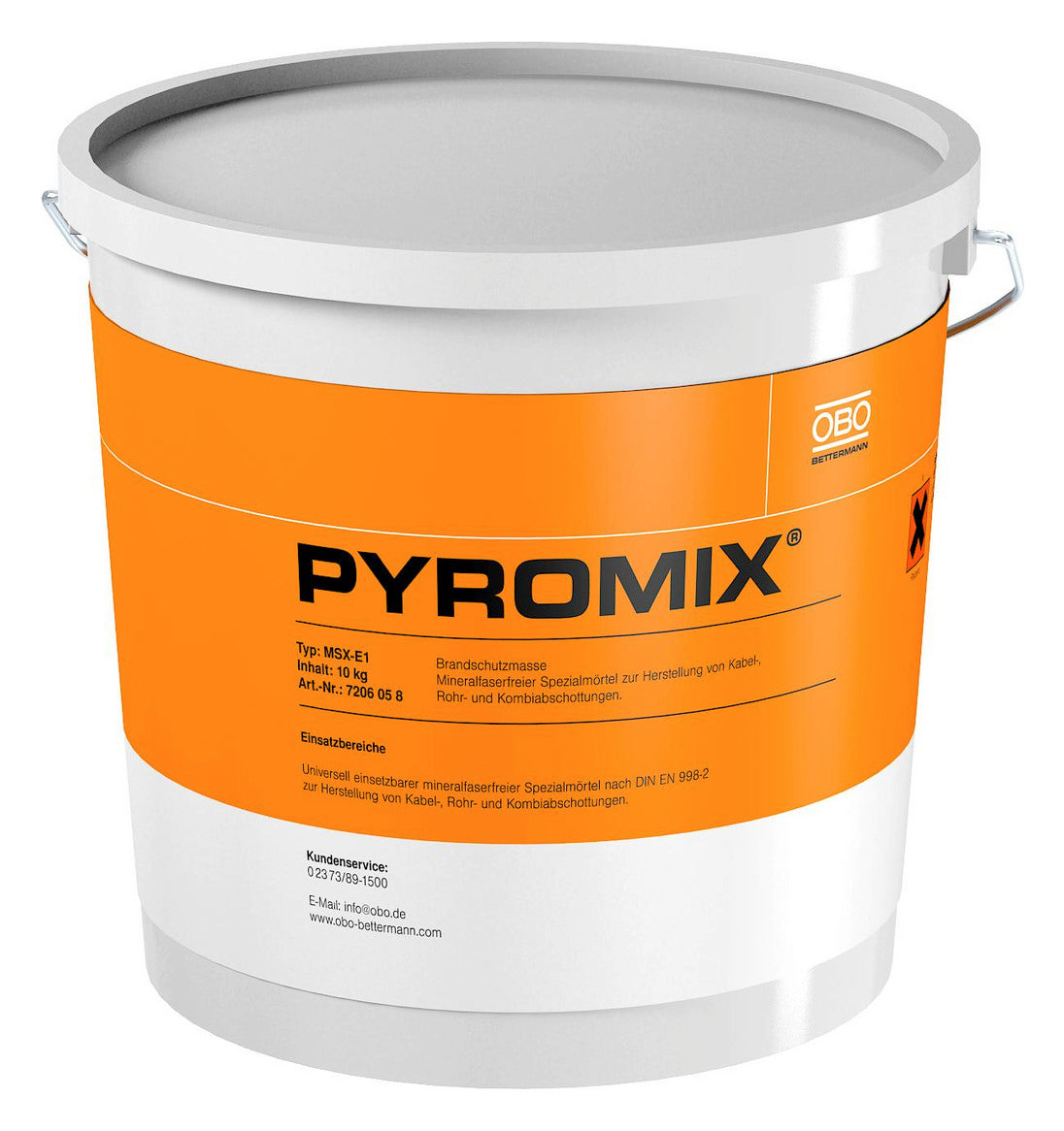 BETTERMANN Mörtelschott 10kg Eimer/Sack PYROMIX MSX-E1