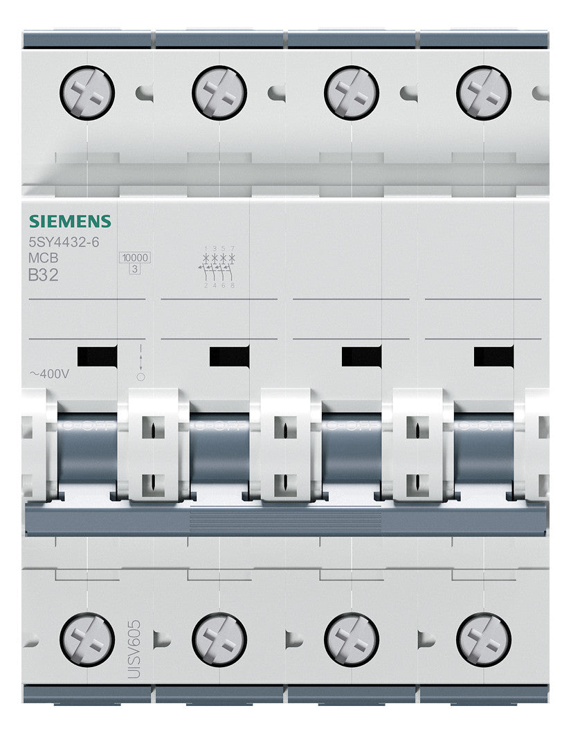 SIEMENS Leitungsschutzschalter UC B 32A 5SY4432-6 4p 400V 4TE 50Hz IP20