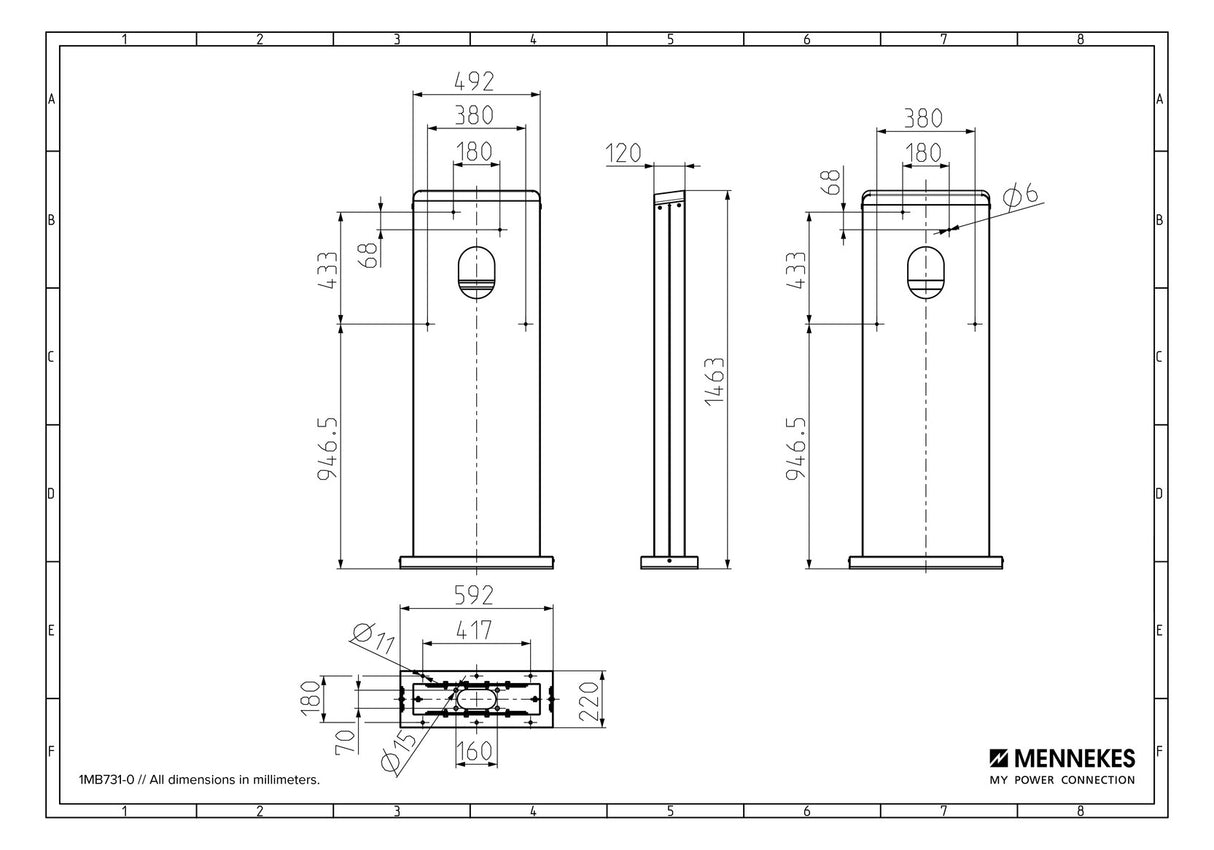 MENNEKES EMOBIL Stele Edelstahlsäule für 2x AMTRON TC