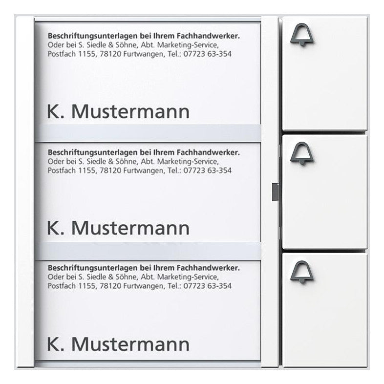 SIEDLE Tastenmodul 1+n 3RT ws 99x99x27mm TM 612-3 W