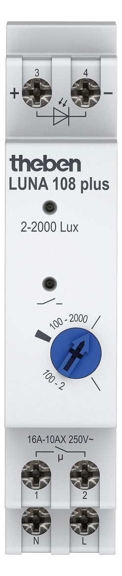 THEBEN Dämmerungsschalter REG 1S 2600W LUNA 108 plus EL 20s/ein ws IP65