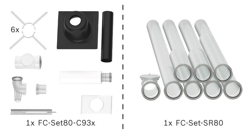 Bosch Abgas-Standardpaket BOPA FC11 Schacht starr, 80/125, 10m, RLU | 7739617750