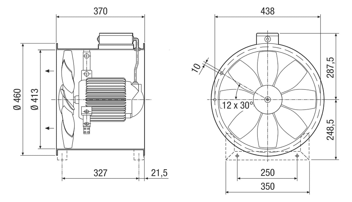 MAICO Ex-Ventilator 1/2 400mm 400V ST Axial DZR 40/4 B Ex e 4400cbm/h 170W