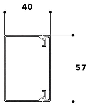 GGK Leitungsführungskanal Kst sw RAL9005 LFG 40x60 40x57x2000mm unbeh