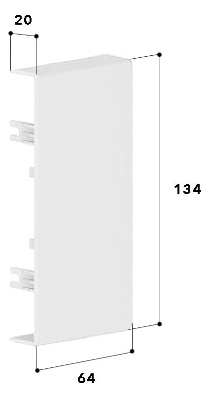 GGK Endstück GEB-K 130x60mm Kst li/re BR 60x130/80-ES/3 aws RAL9010 hfr unbeh