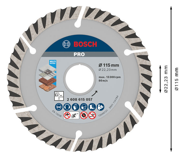 BOSCH-EW Diamant-Trennscheibe 115x10mm 2608615057 f.Backstein f.Beton f.Metall