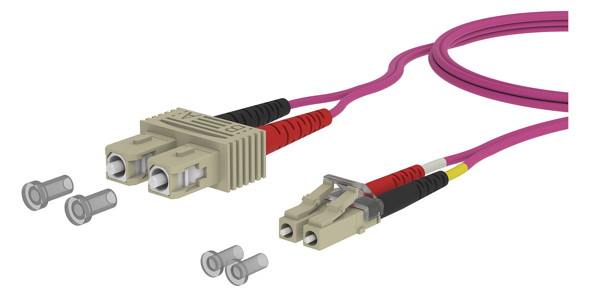 METZ CONNECT LWL-Patchkabel SC-D/LC-D vi 151S1EOJOA5E 50/125 OM4 15m