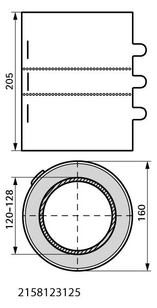 WALRAVEN Brandschutzmanschette Pacifyre MK II für br. Rohr / ged. MSV 125 mm