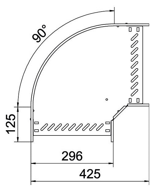 BETTERMANN Bogen_starr 90° ST horiz RB 90 830 FS 85x300mm int.Verb