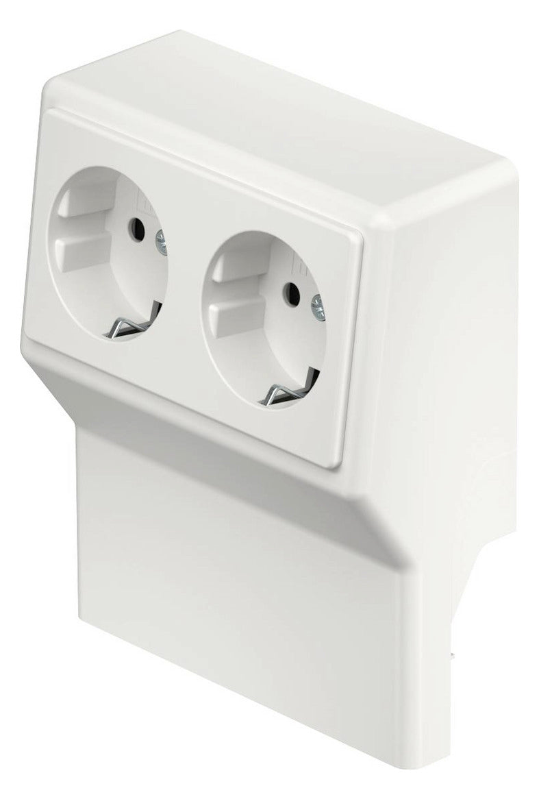 REHAU Geräteträger SL-K 2f rws 50x20mm SL 2GT5070 rws 2x Steckdose bestückt