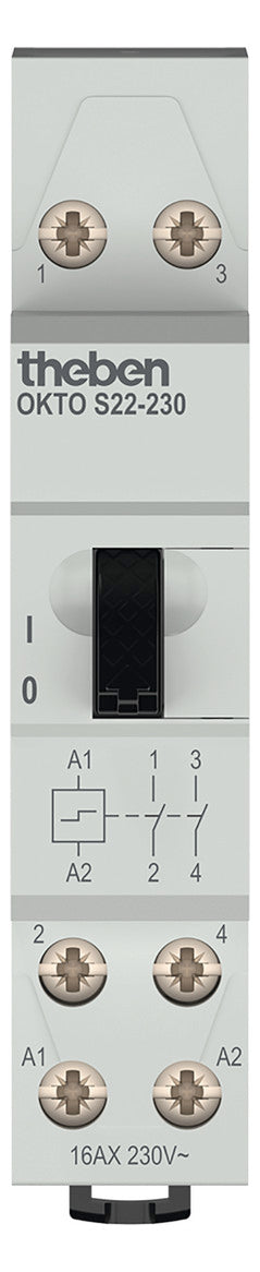THEBEN Stromstoßschalter 230VAC 1TE 16A OKTO S22-230 230V REG mech.Schalt