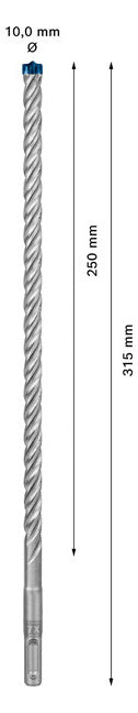 BOSCH-EW Hammerbohrer 10mm SDSplus SDS plus-7X 1pc 250/315mm f.Beton