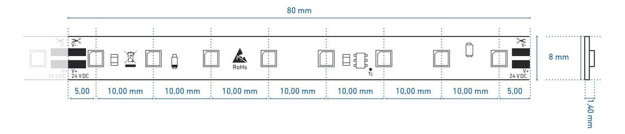 BARTHELME LED-Lichtband 11,1W/m ws 3000K 50416333 100Stk/m IP00 DC 24V
