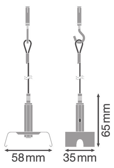 LEDVANCE Seilabhängung si ST L58mm B35mm TRUSYS FLEX SUSPENSION KIT H65mm