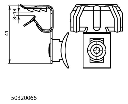 Walraven Trägerklammer Britclips FC14 TB für Kabelbinder bis 7,6 u.Flansch 8-14 B | 50320066