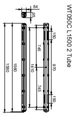 PHILIPS-LICHT Aufbaugehäuse gr Kst B95mm Ledinaire WT050C 2xTLED L1500 L1580mm