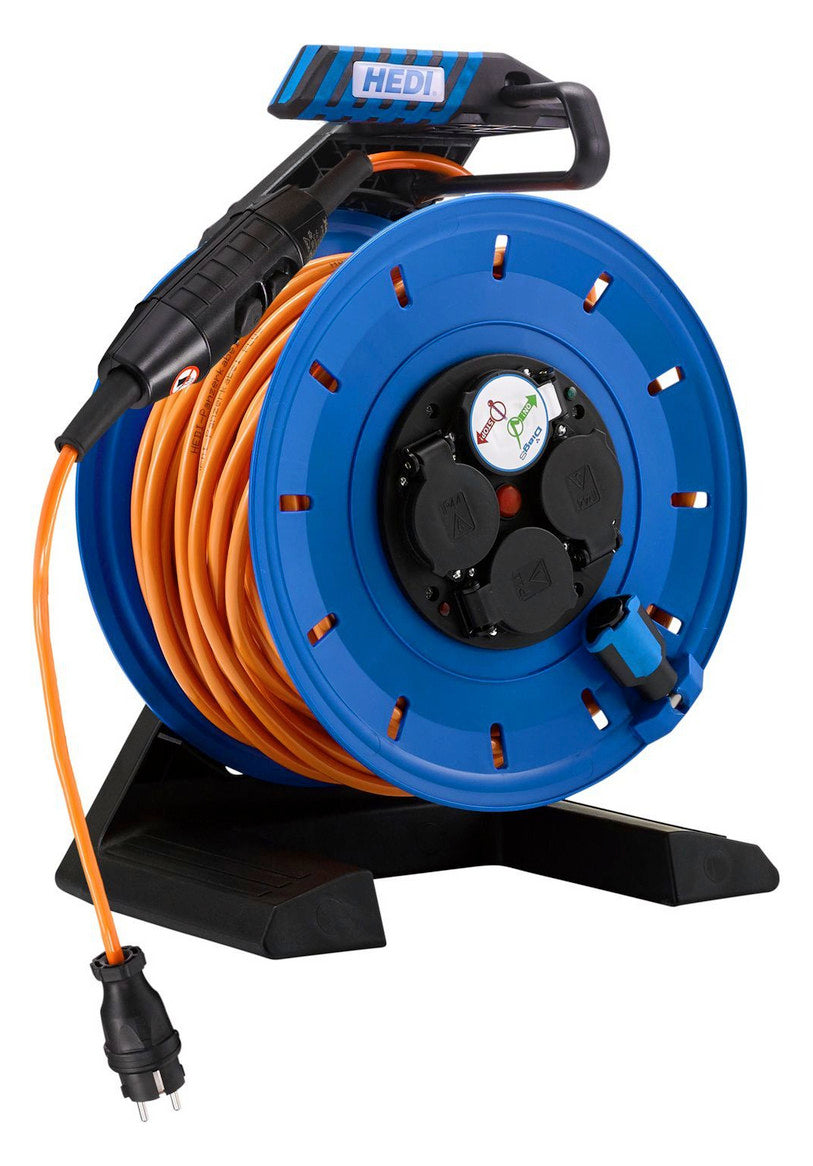 HEDI Kunststoff-Kabeltrommel 290 mm mit PRCD-S, 40 m K740Q2TFP