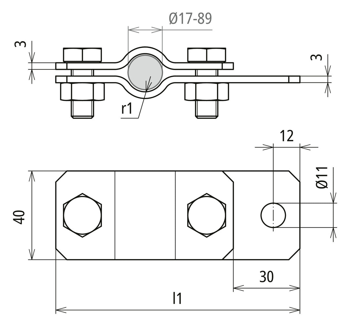 DEHN SE Erdungsrohrschelle ST 17,2mm ERS 17 AB11 STTZN f/vz
