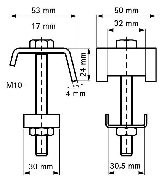 Walraven Schienenträgerklammer 53x50x90 ev - für RapidRail | 6583090