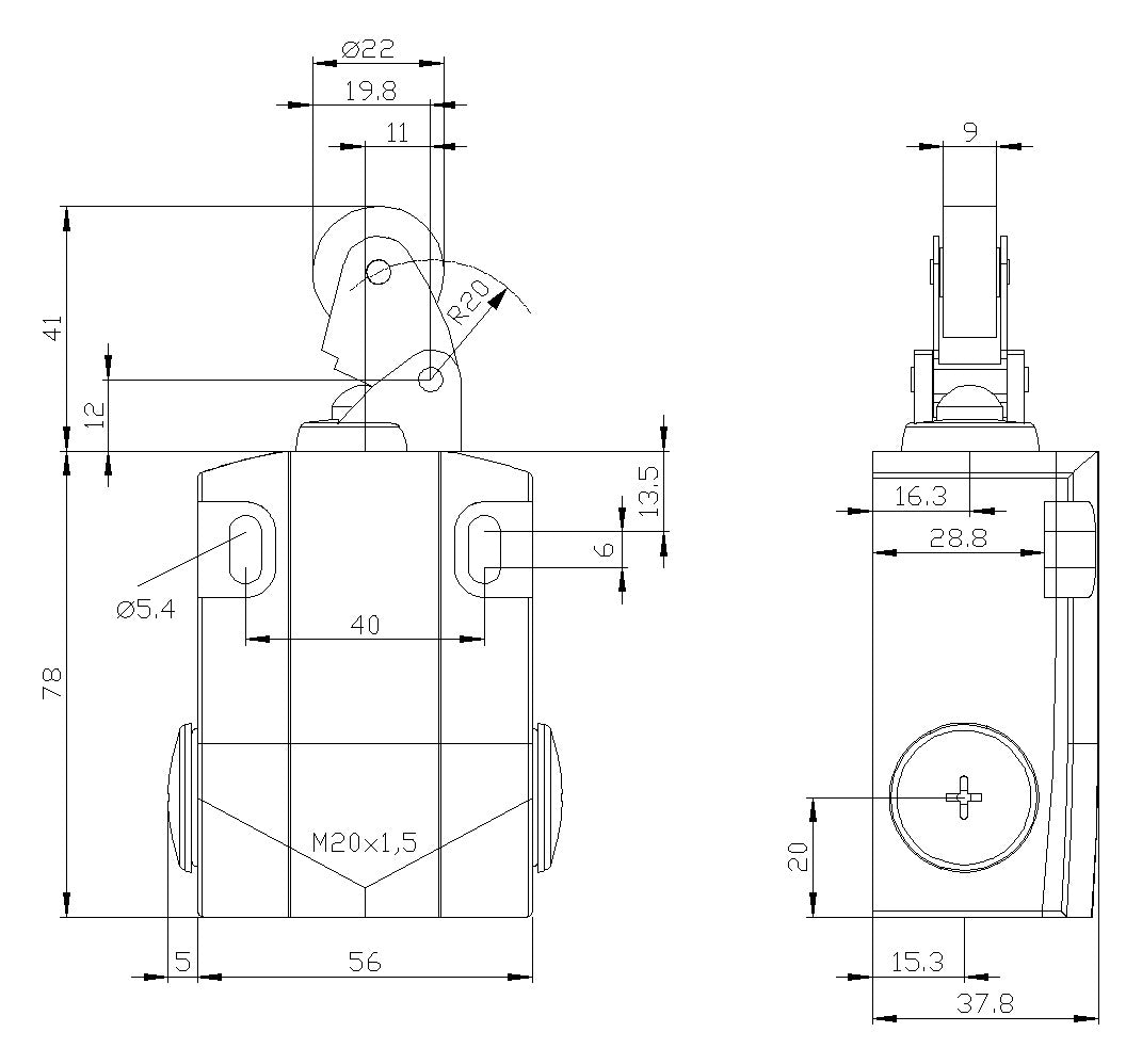 SIEMENS Einzelpositionsschalter 1S 1Ö 1W 3SE5122-0CE01 Metall Winkelrollenhebel