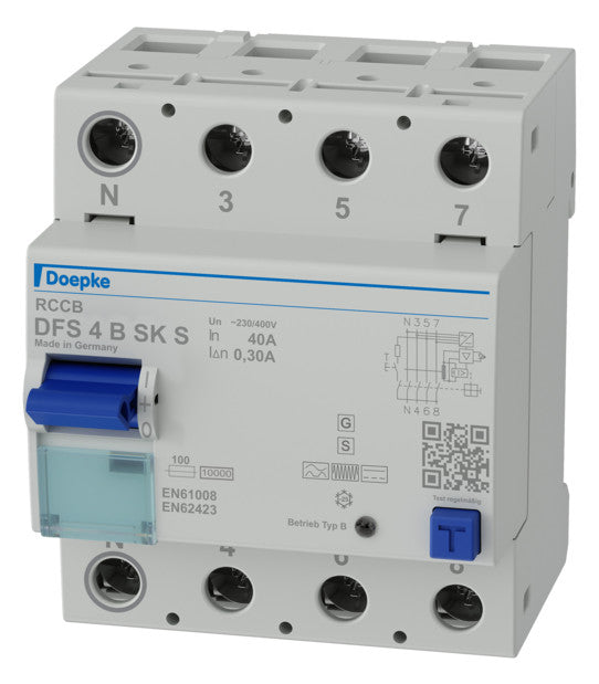 DOEPKE FI-Schutzschalter B 4p 400V 40A DFS4 040-4/0,30-B SK S 0,3A sel 4TE REG