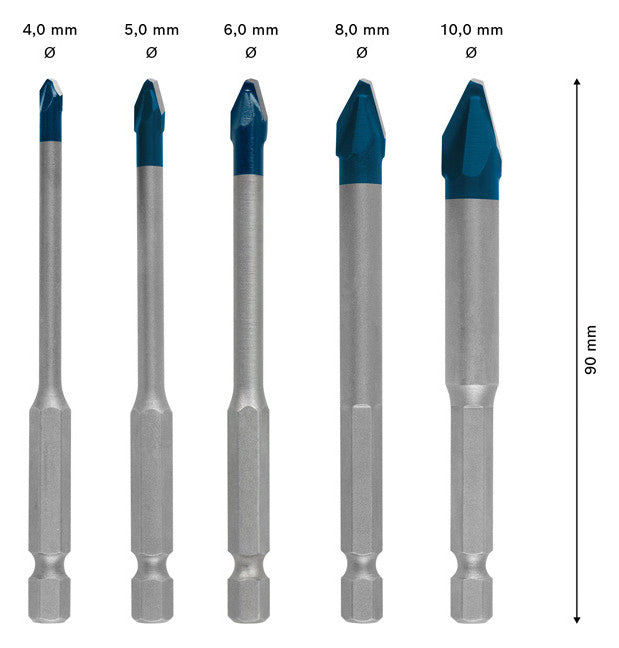 BOSCH-EW Bohrerset 5tlg 4-10mm HEX-9 HardCer
