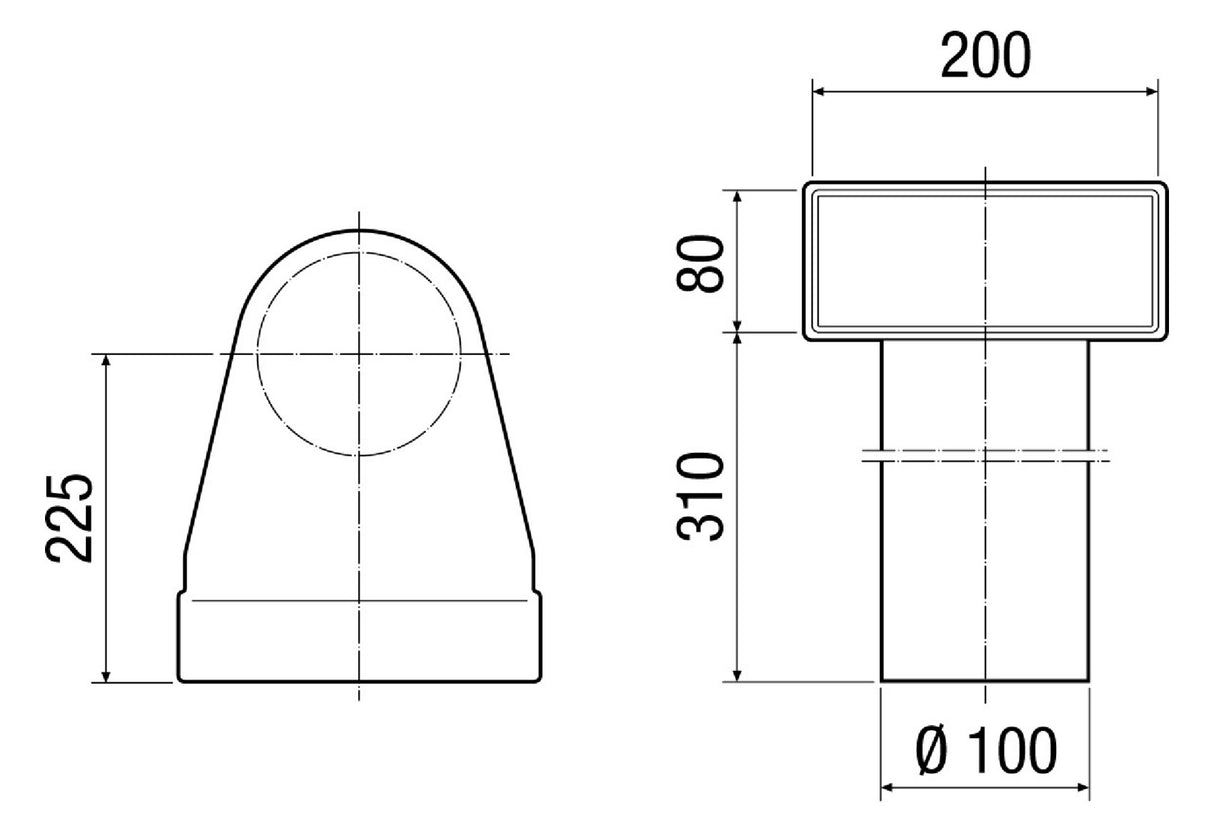 MAICO Luftkanalreduzierstück ST MF-WL100 80/200