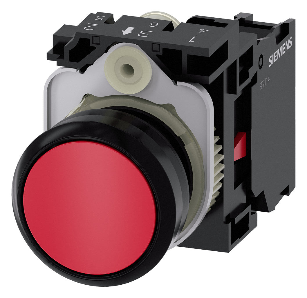 SIEMENS Drucktaster 1f rt rnd 22mm 1Ö 3SU1100-0AB20-1CA0 29,45x10,4mm IP67K