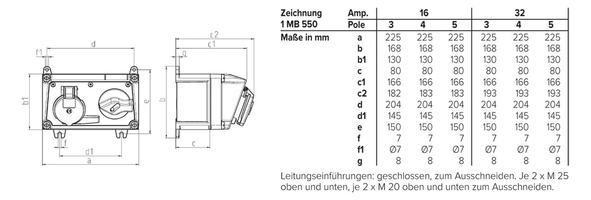 MENNEKES CEE-Schaltersteckdose 3p 16A 6h 7603 230V/bl IP44 Kst gemischt